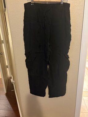Johnny Was Black silky cargo Lounge Pants - Casual Drawstring Waist